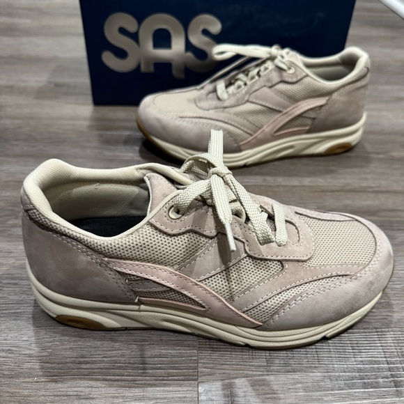 SAS Tour Mesh Taupe Pink Suede Comfort Ortho Walking...